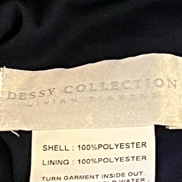 DESSY COLLECTION VIVIAN DIAMOND METALLIC TRUMPET GOWN IN MIDNIGHT NWT WOMEN'S 10 - Picture 13 of 16